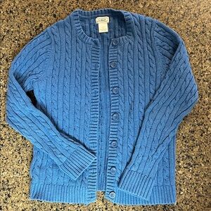 Vintage L.L. Bean Women's Blue Button-Up Cardigan